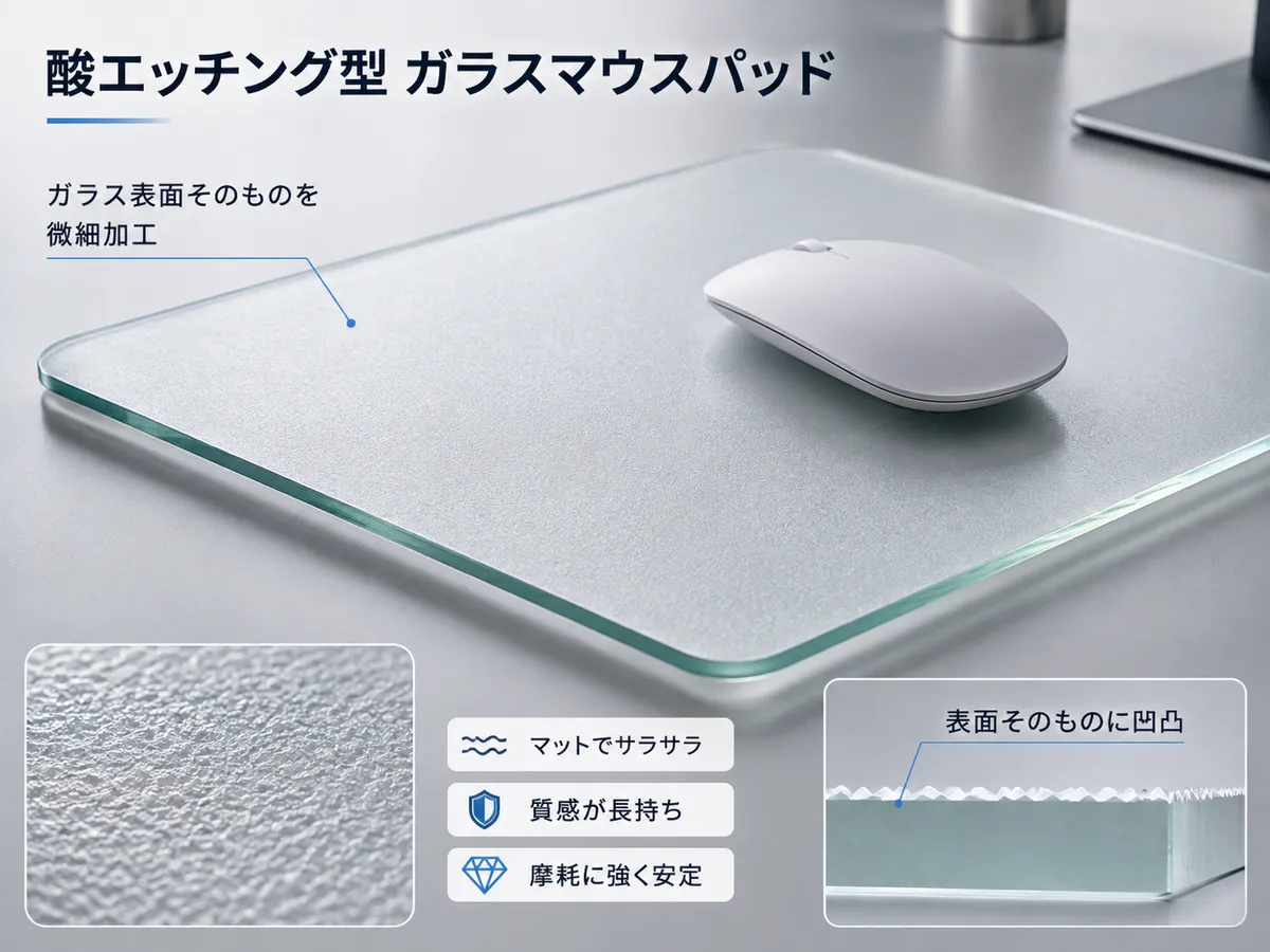 酸エッチング型のガラスマウスパッド解説画像