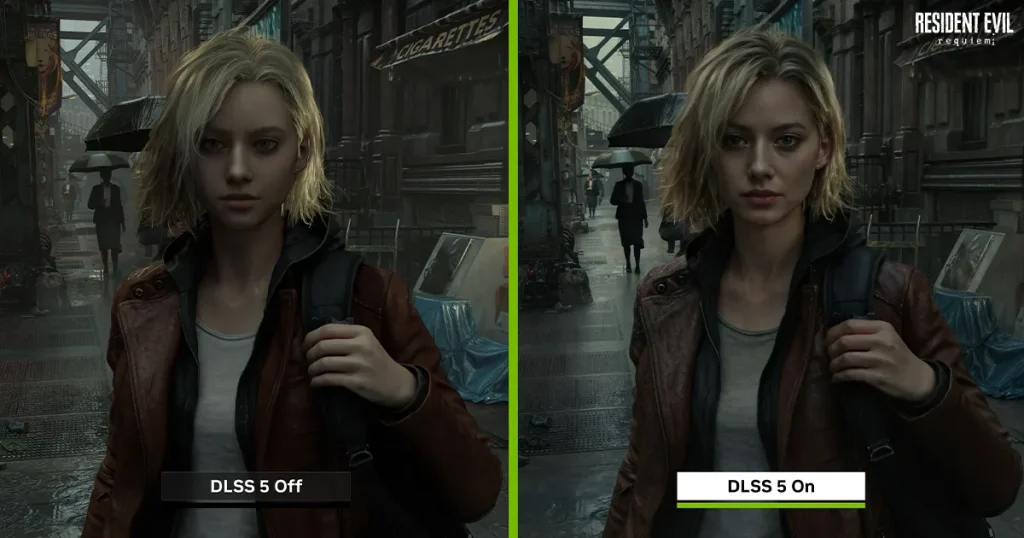 DLSS５をonとoffしているの比較画像